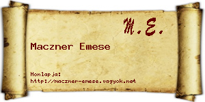 Maczner Emese névjegykártya